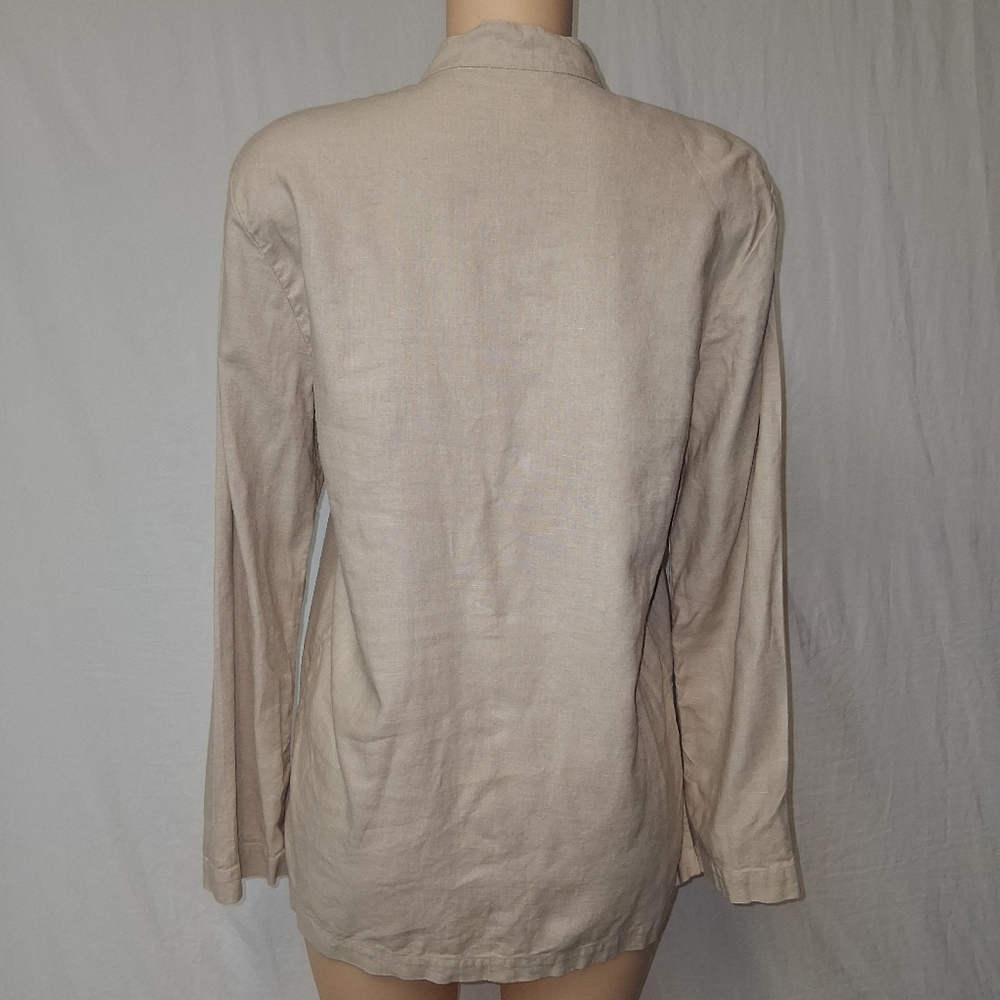 Cedar Canon Beige Floral Button Down Shirt Floral Size M - Picture 8 of 13